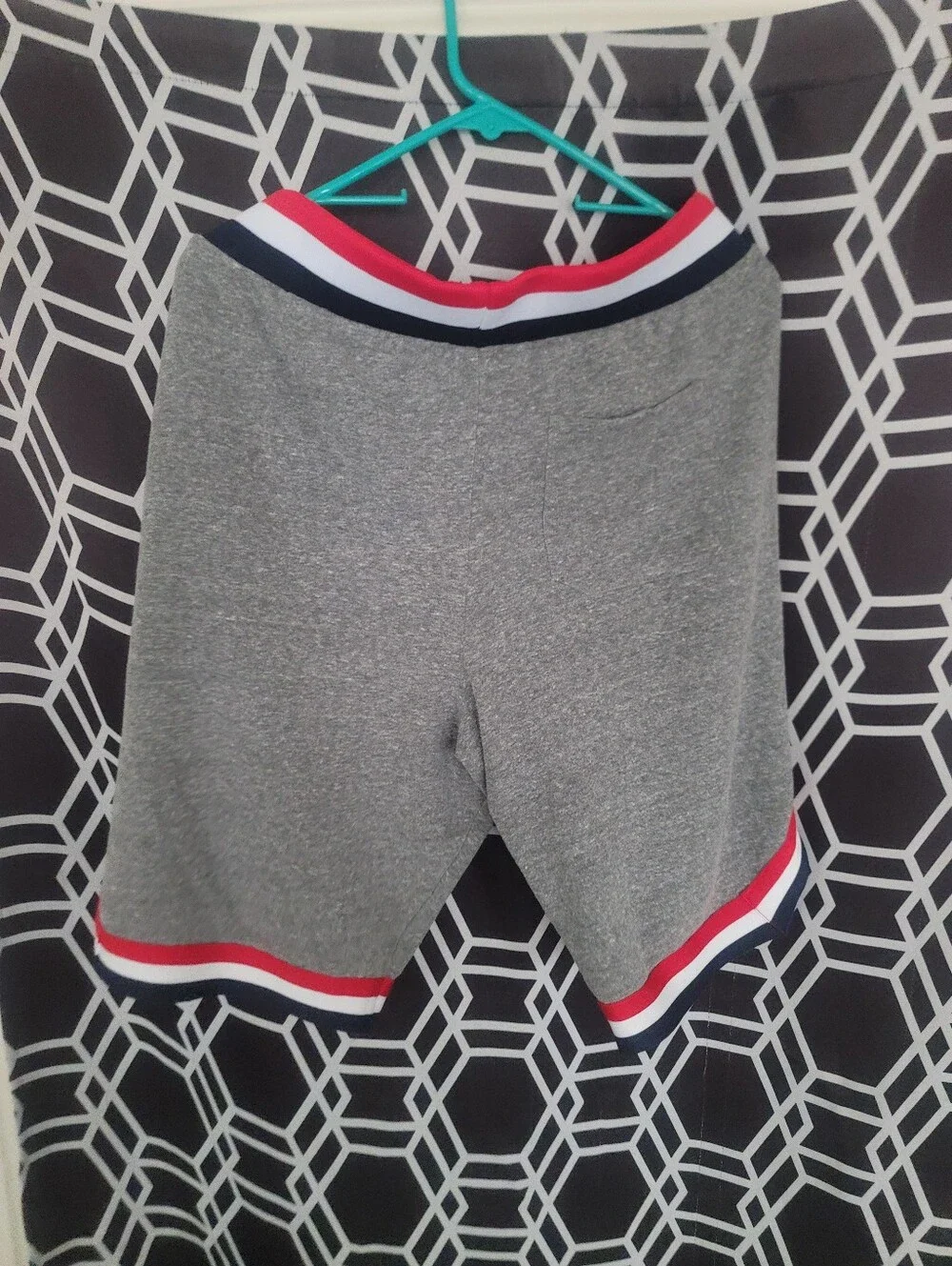 NBA Gray Athletic Shorts with Red, White & Navy Trim